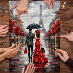 Parisian Rainy Romance Jigsaw Puzzle 1000 Piece