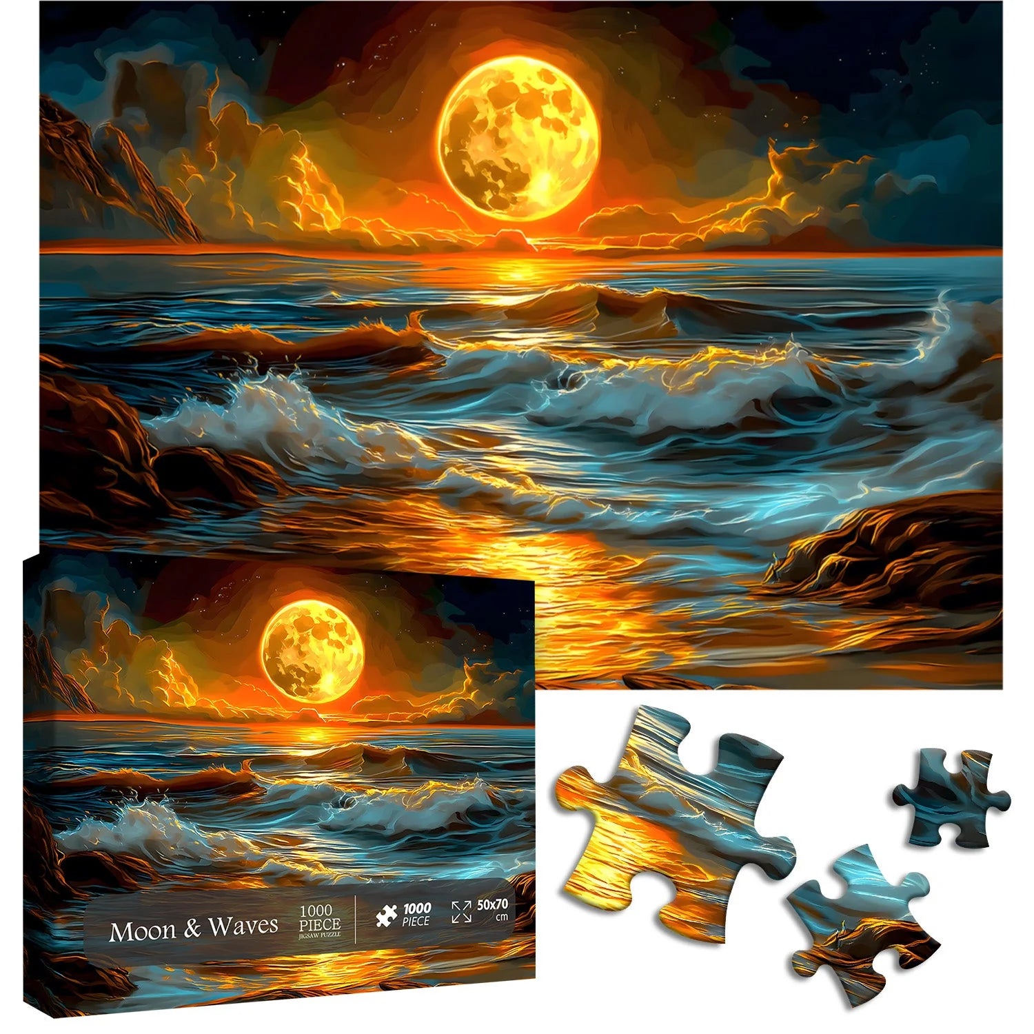 Moon Waves Jigsaw Puzzle 1000 Pieces