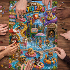 Cute Pet Water Park Jigsaw Puzzle 1000 Piece