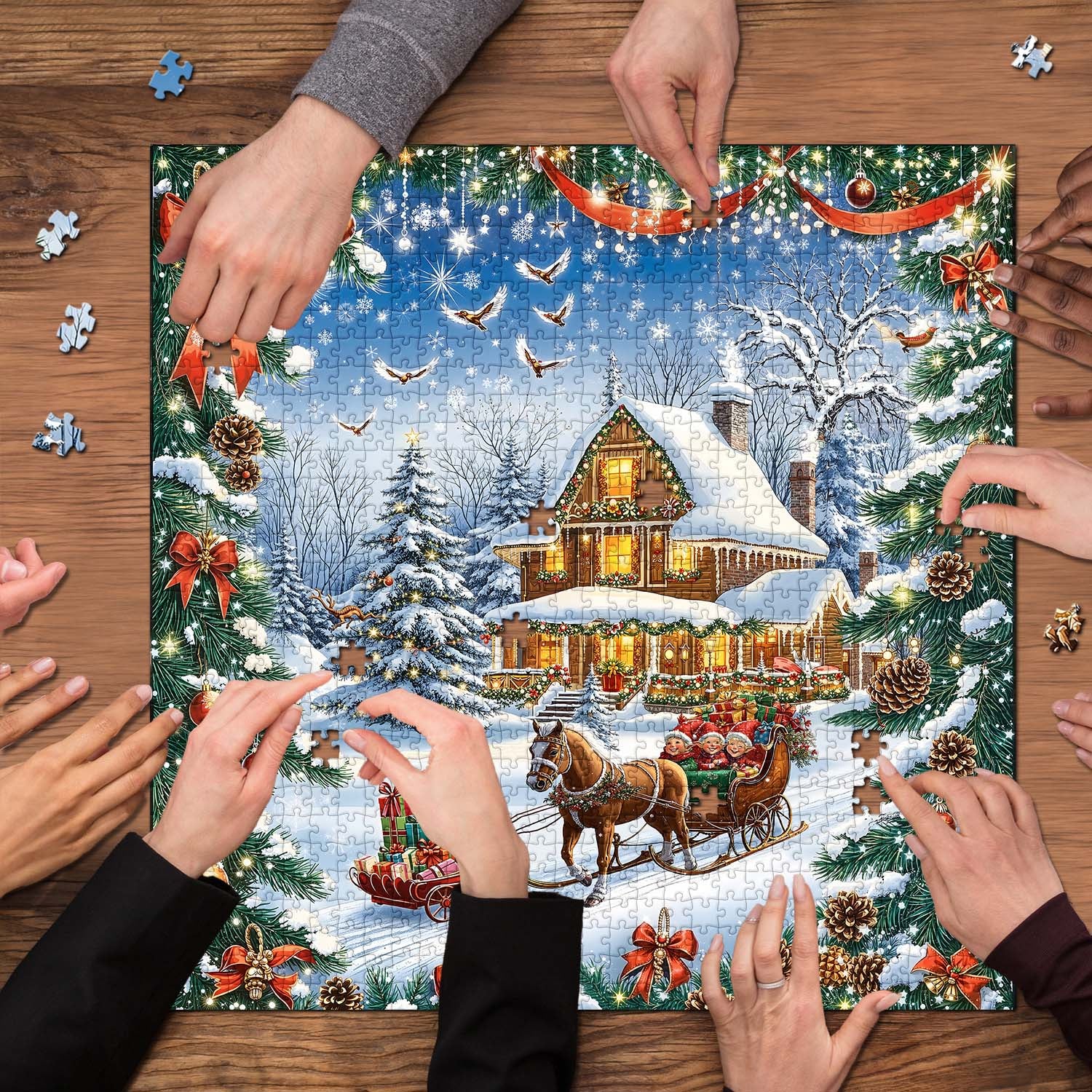 Christmas Sleigh Ride Jigsaw Puzzle 1000 Pieces
