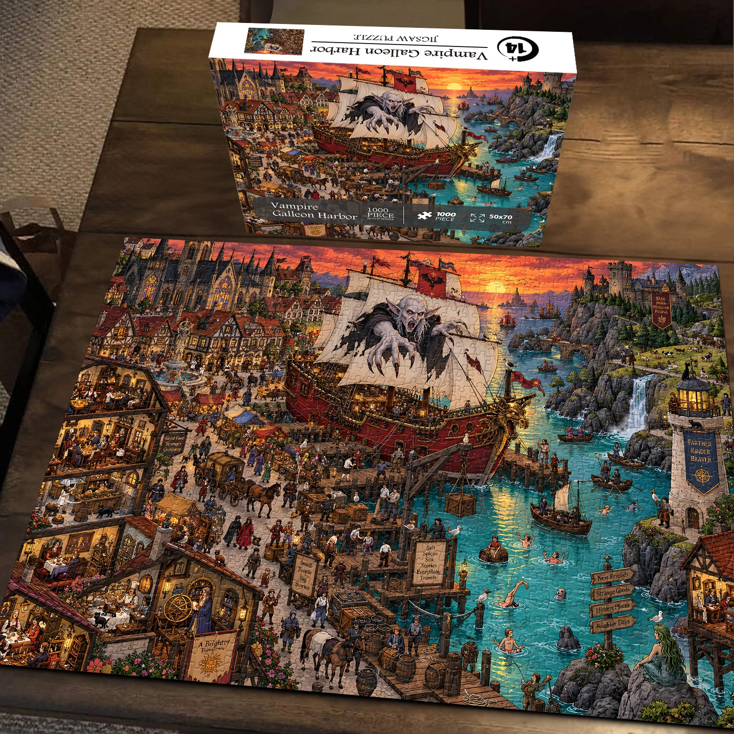 Vampire Galleon Harbor Jigsaw Puzzle 1000 Pieces