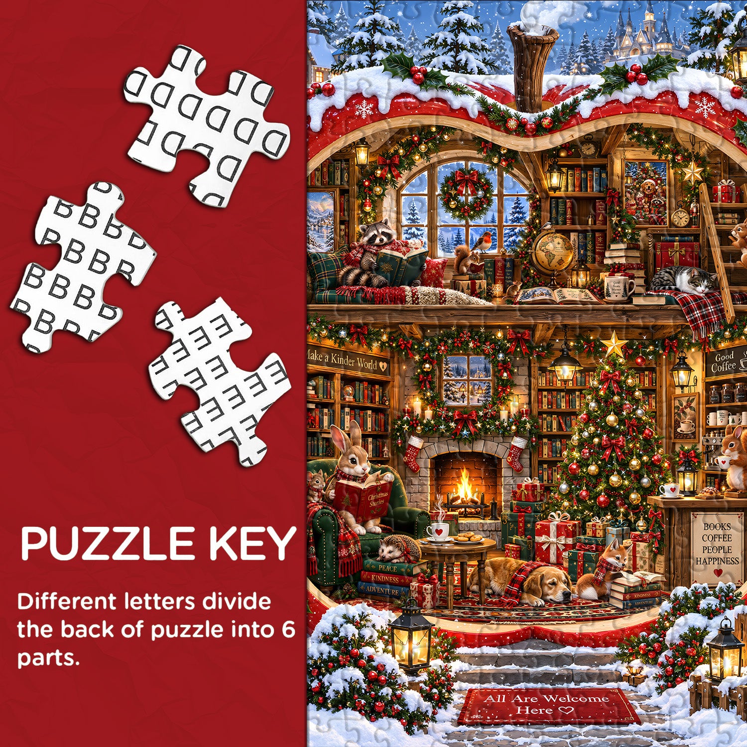 Christmas Apple Bookstore Jigsaw Puzzle 1000 Pieces