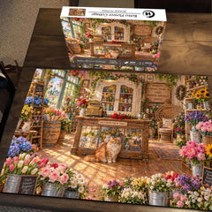 Retro Flower Cottage Jigsaw Puzzle 1000 Piece