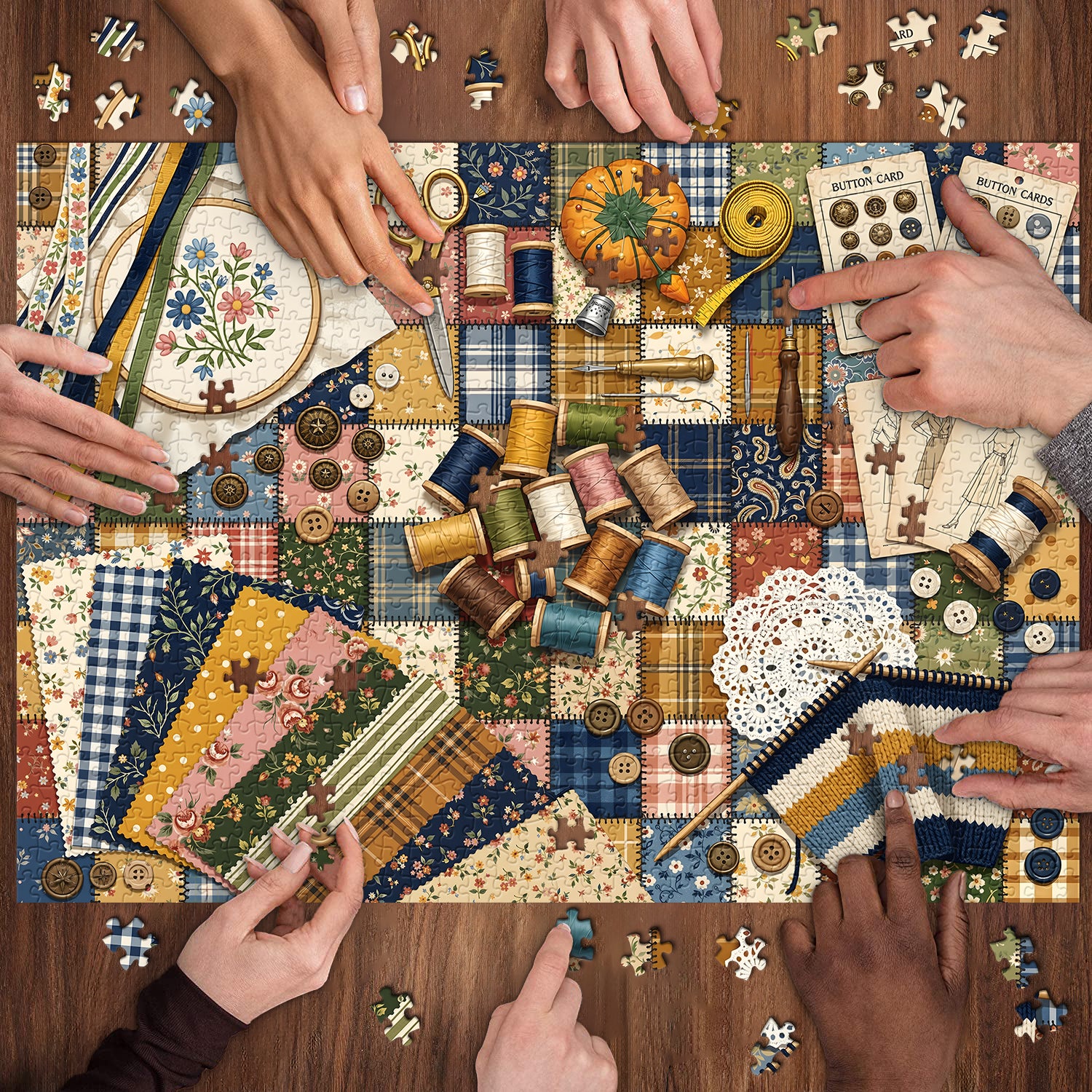 Retro Sewing Craft Jigsaw Puzzle 1000 Piece