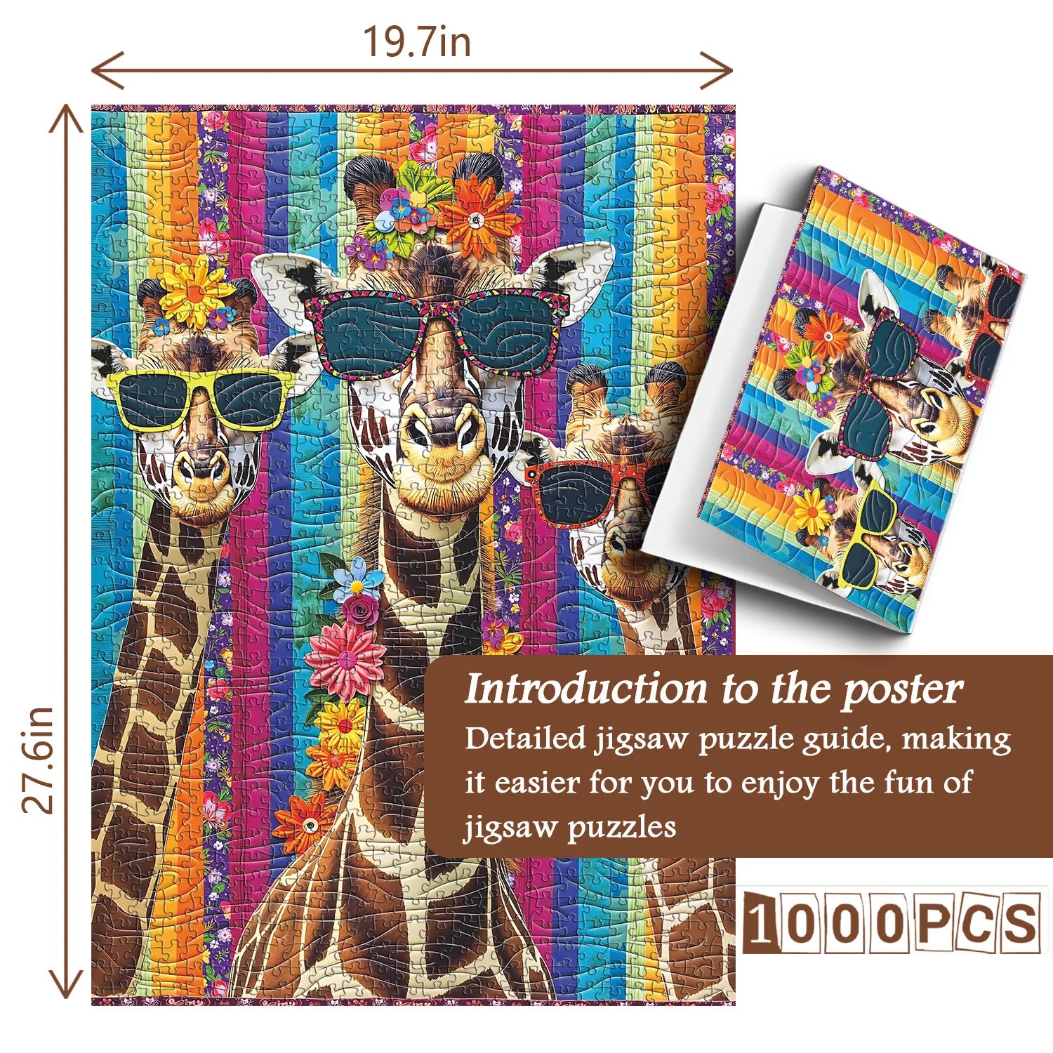 Fabric Giraffe Jigsaw Puzzle 1000 Pieces