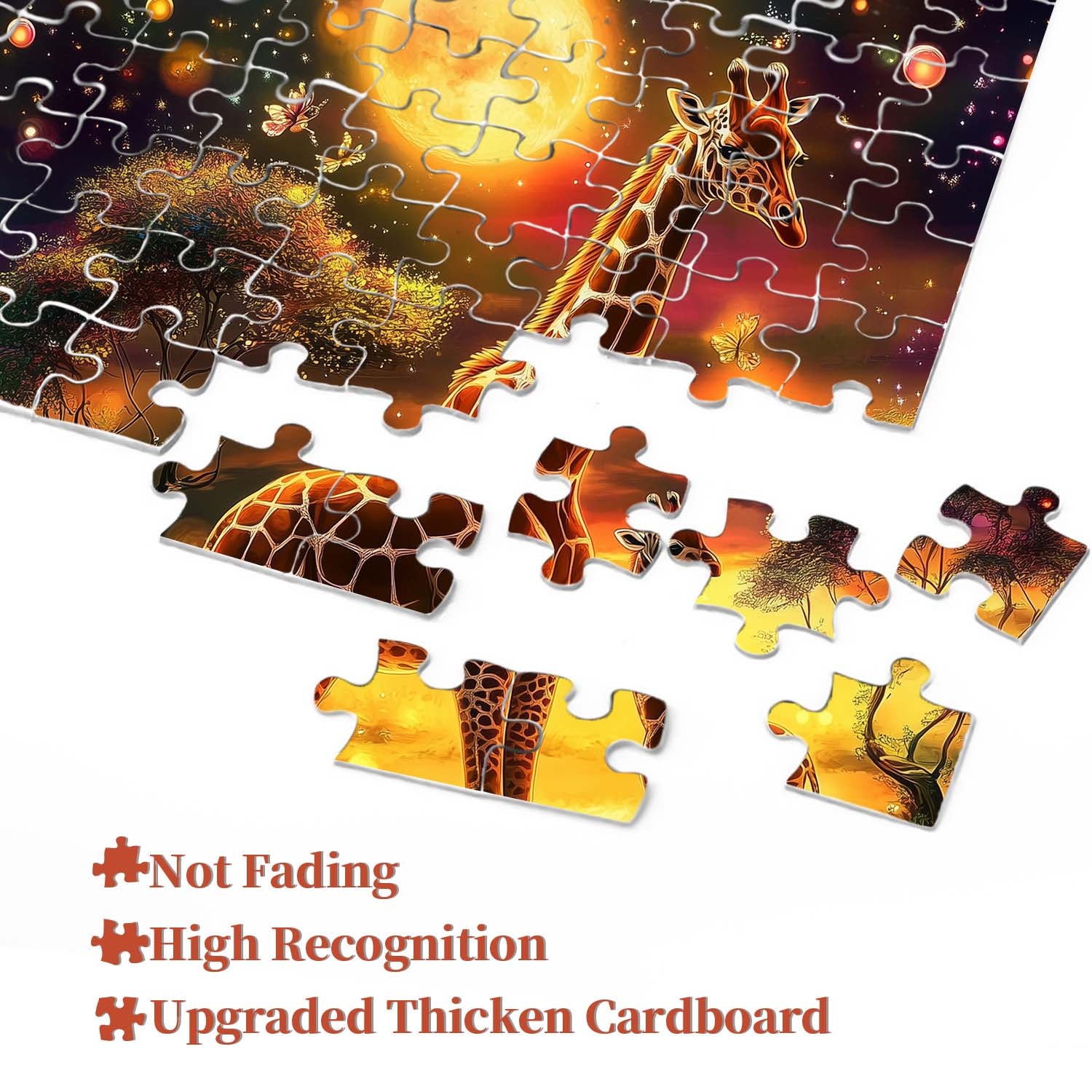 Giraffes Under Moonlight Jigsaw Puzzle 1000 Pieces