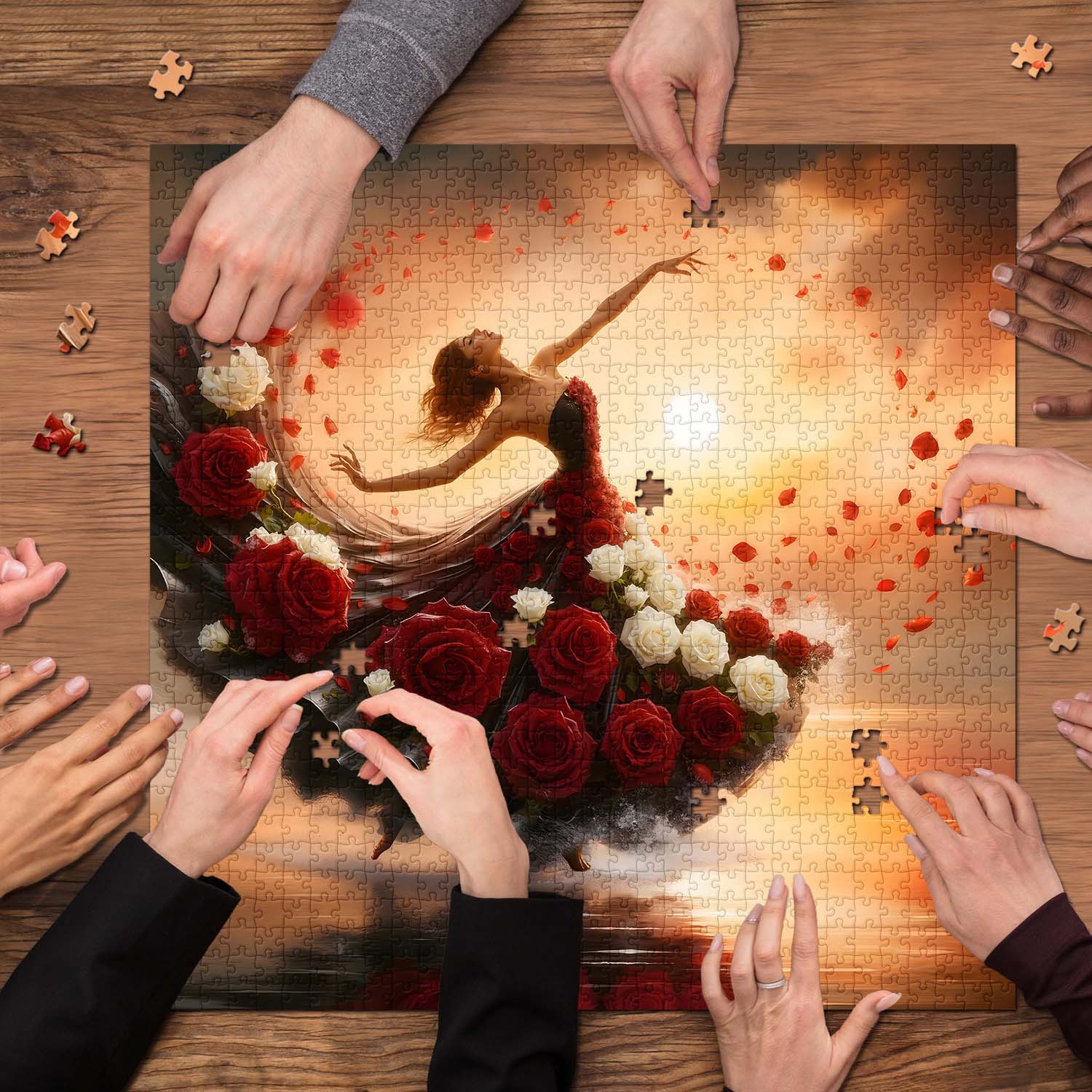 Sunset Rose Dancer Jigsaw Puzzle 1000 Pieces