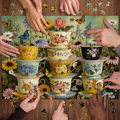 Floral Teacup Garden Jigsaw Puzzle 1000 Piece