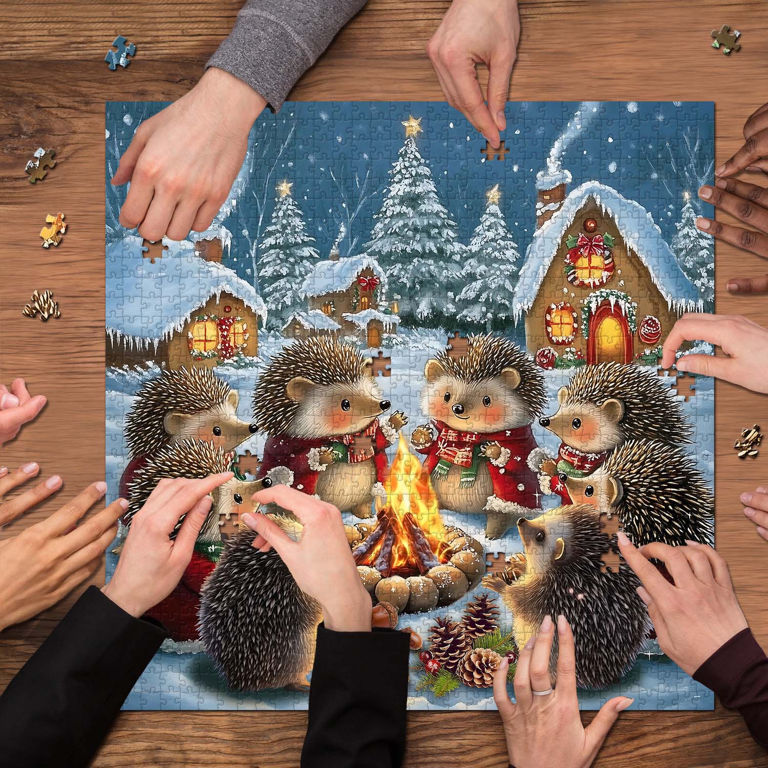 Hedgehog Village Christmas Eve Jigsaw Puzzle 1000 Pieces