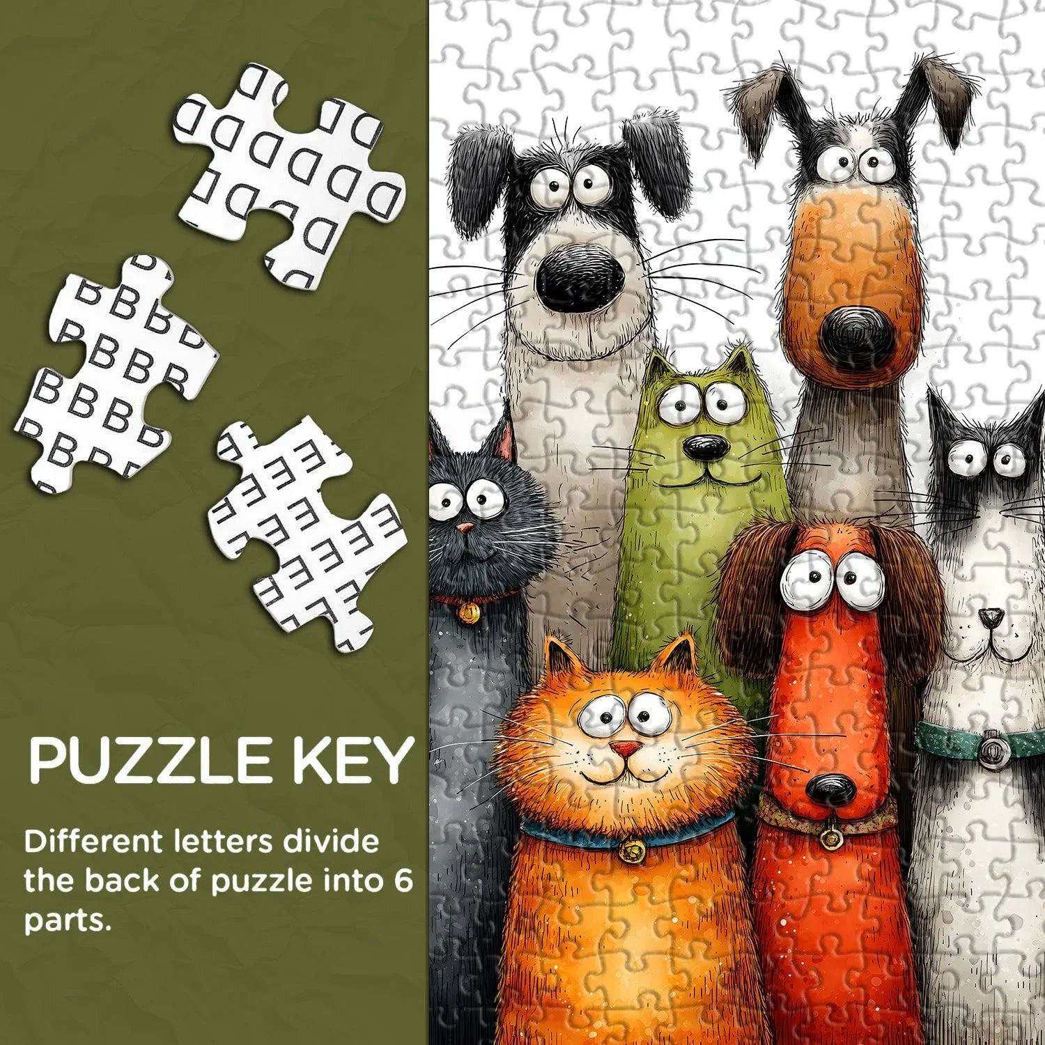 Puzzle d'art drôle d'animaux de compagnie 1000 pièces