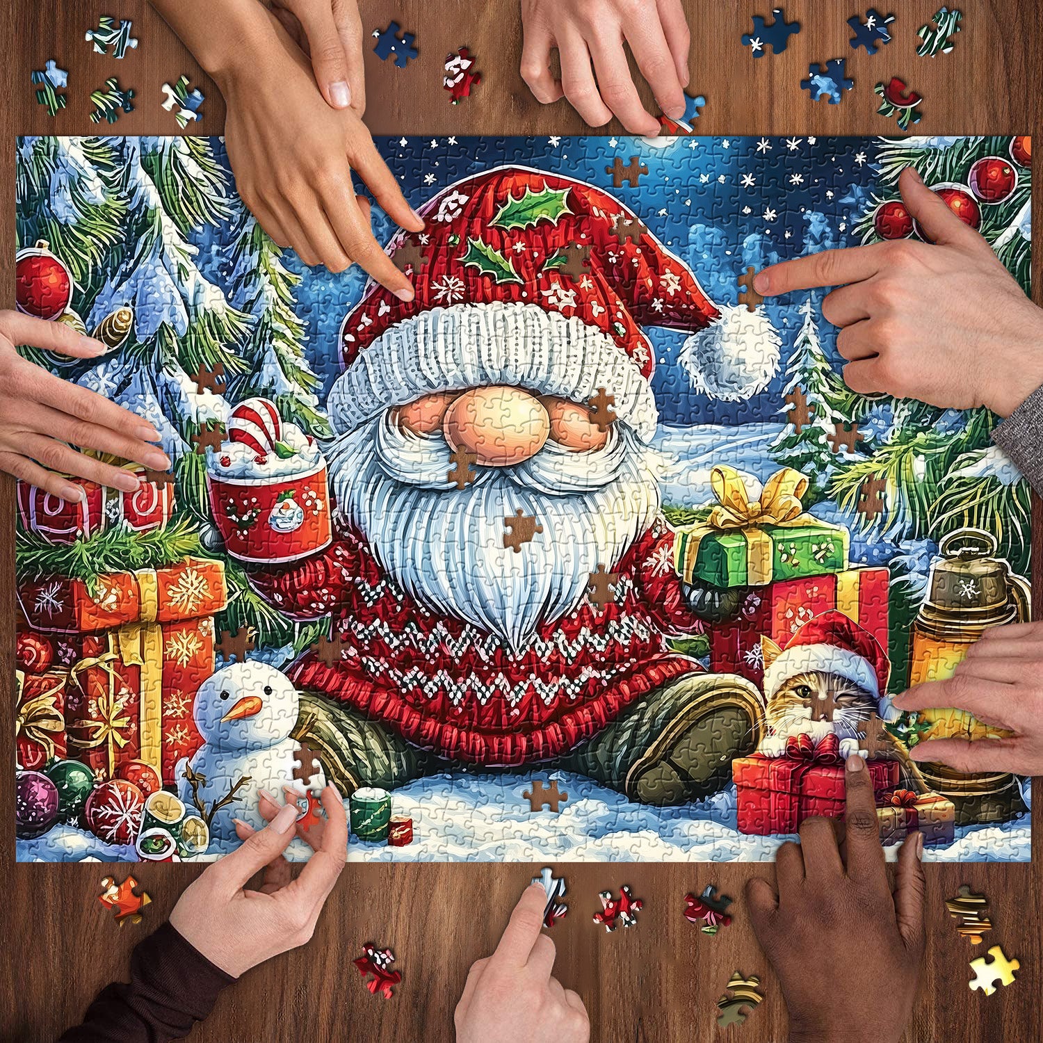 Whimsical Santa Celebration Jigsaw Puzzle 1000 Pieces