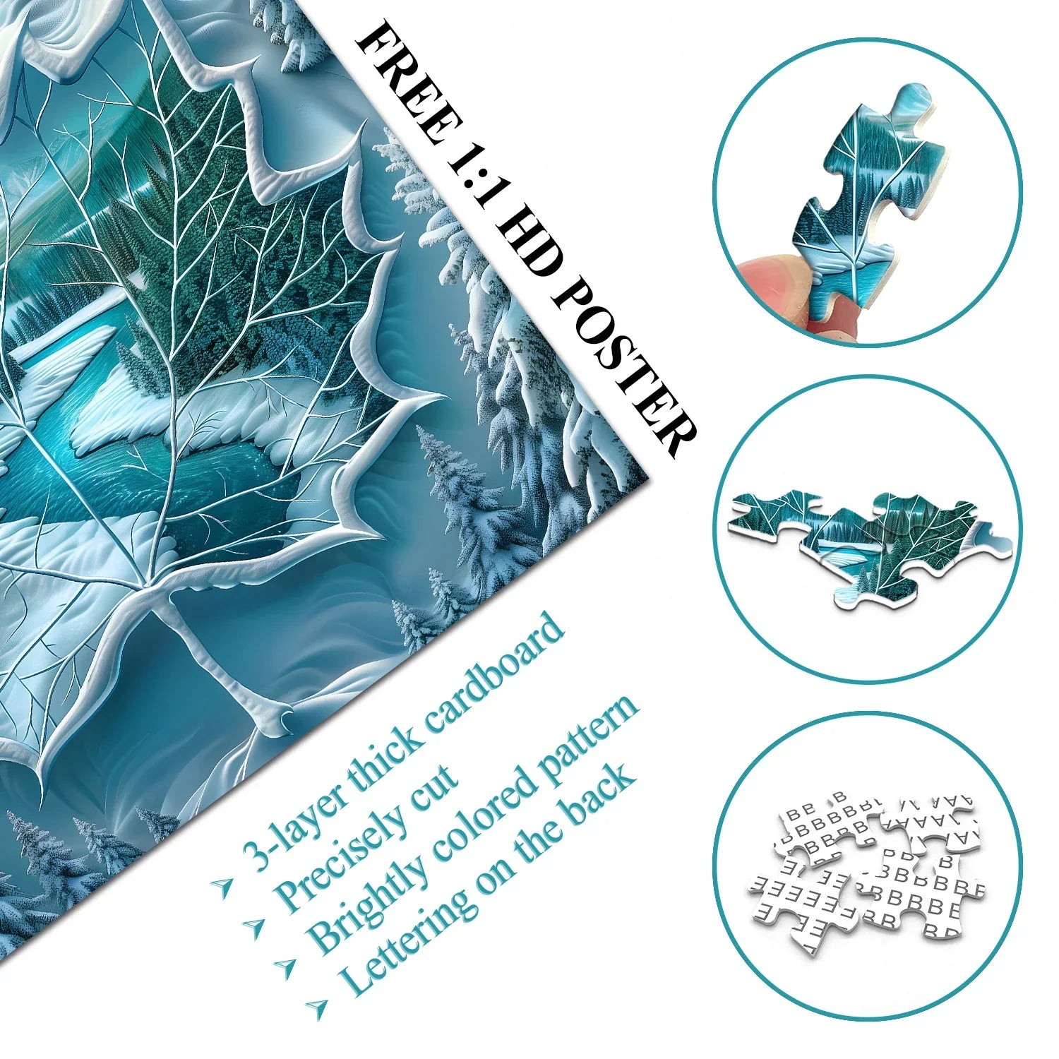 Winter Leaf River Jigsaw Puzzle 1000 Piece