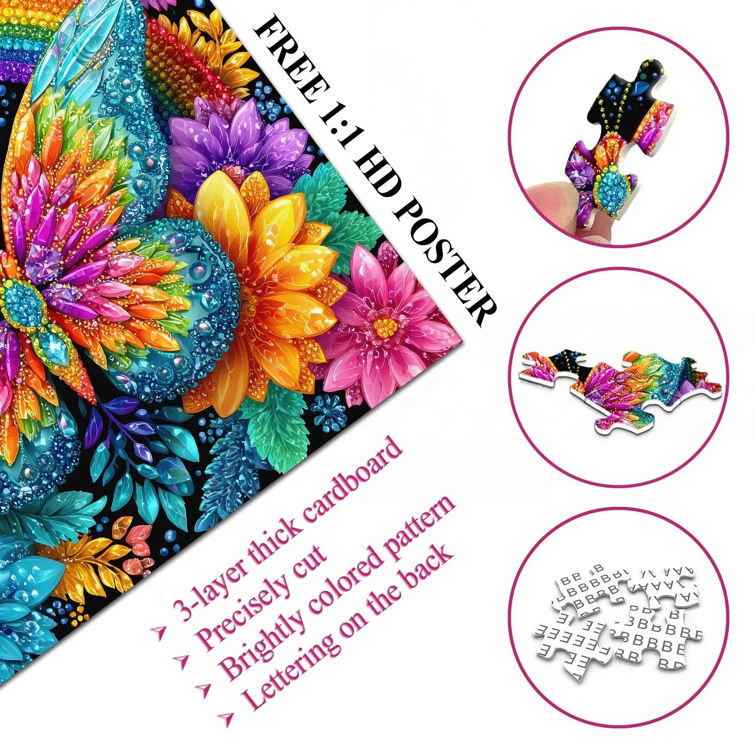 Rainbow Butterfly Jigsaw Puzzle 1000 Pieces