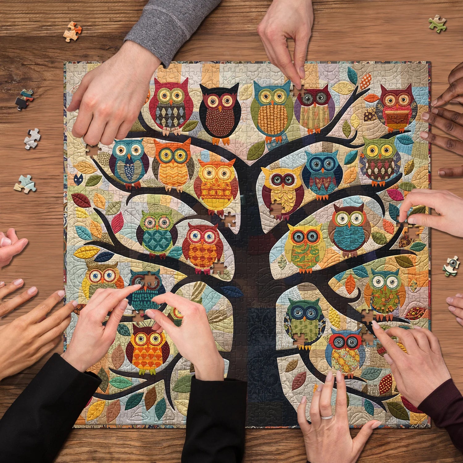 Colorful Owl Tree Jigsaw Puzzle 1000 Pieces