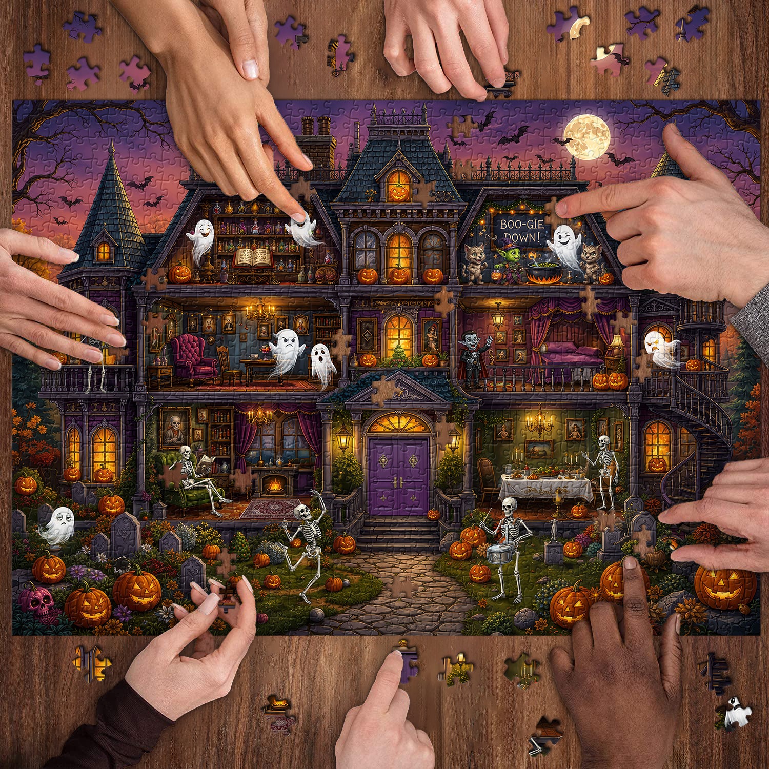 Halloween Haunted Mansion Jigsaw Puzzle 1000 Piece