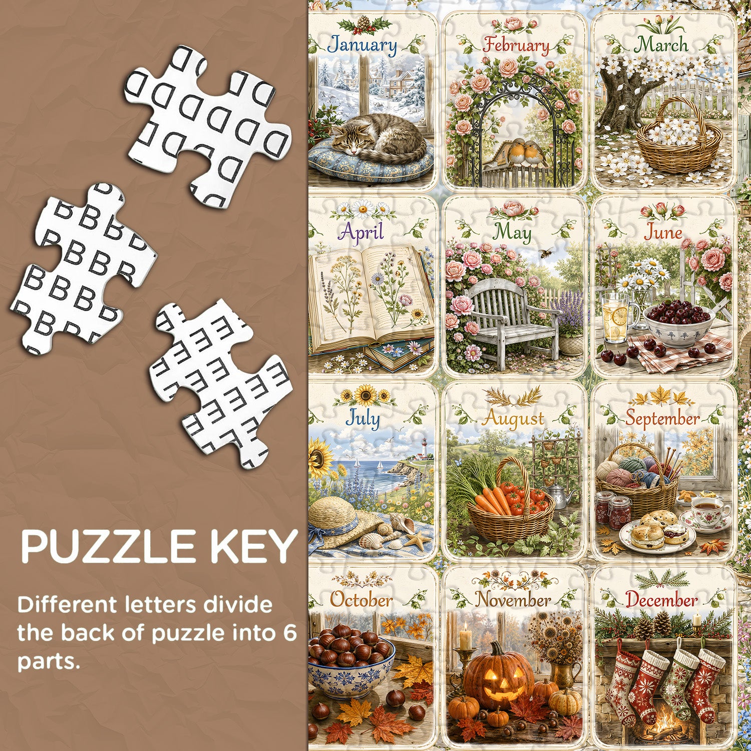 Rustic Months Jigsaw Puzzle 1000 Pieces
