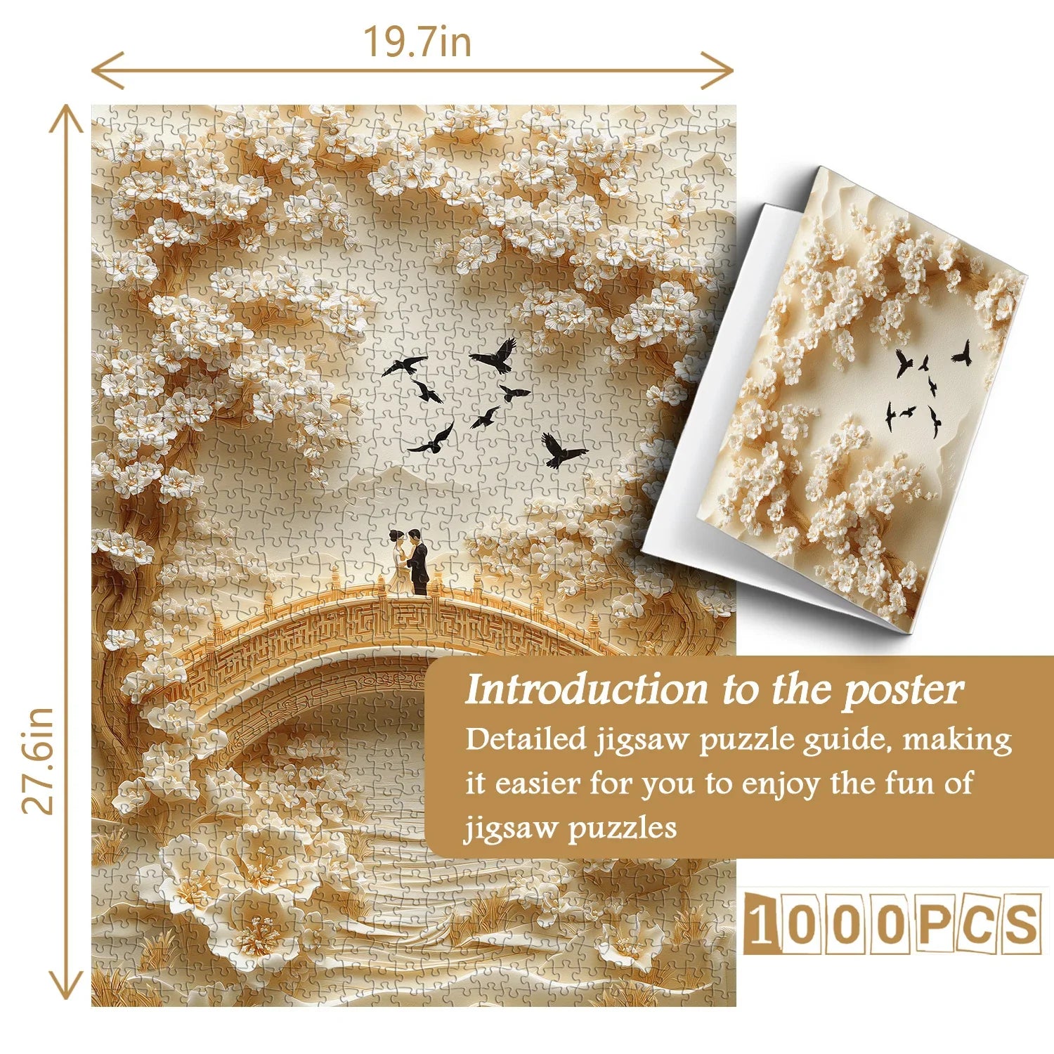 Golden Lovers Bridge Jigsaw Puzzle 1000 Pieces