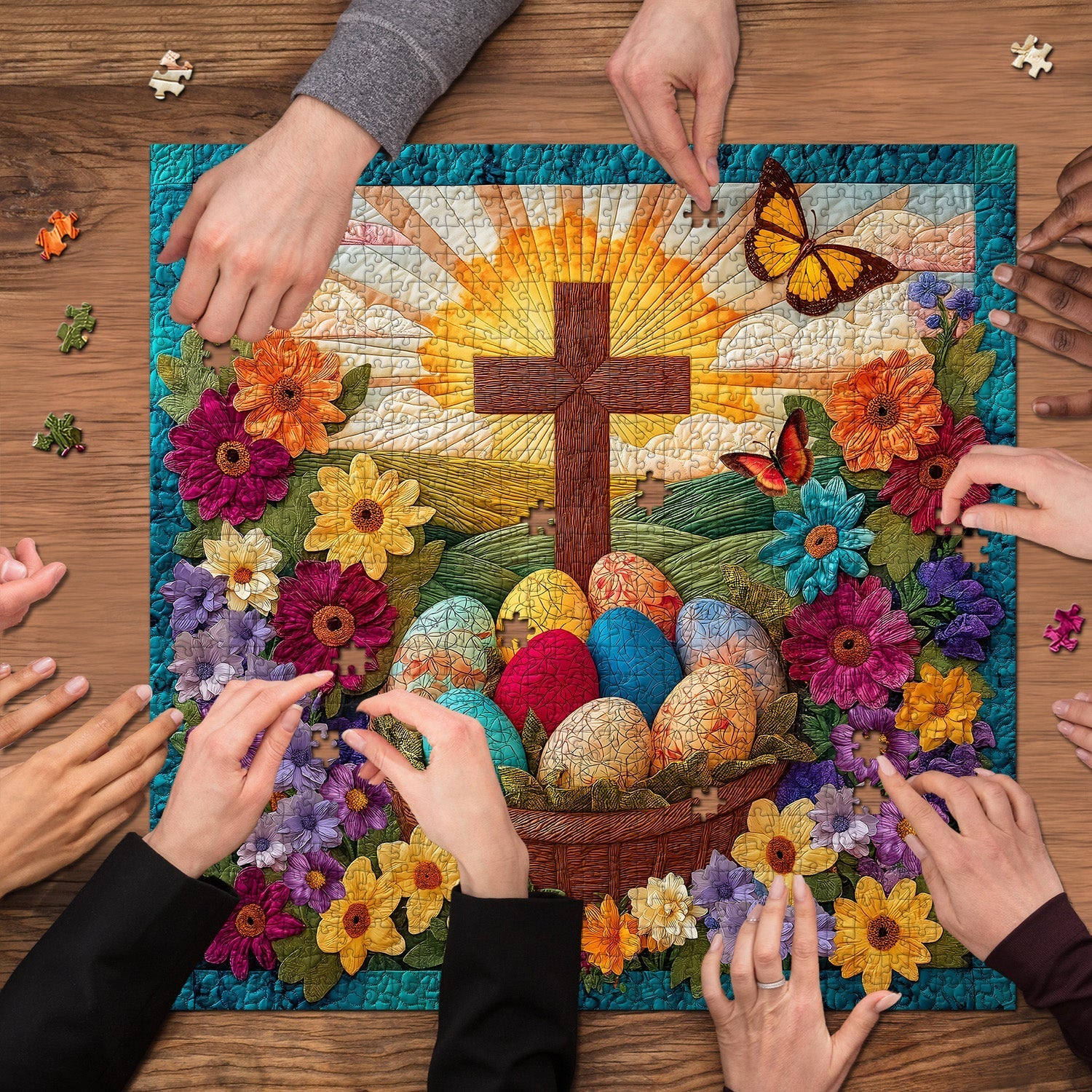 Easter Eggs & Cross Jigsaw Puzzle 1000 Pieces