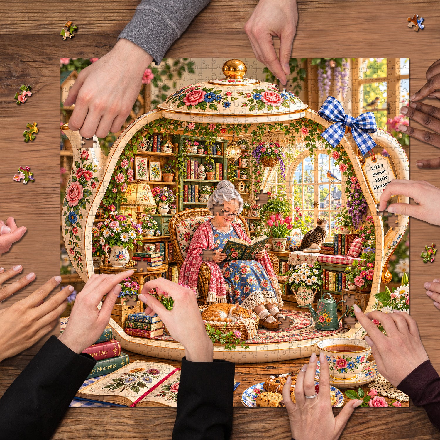 Grandma’s Garden Teapot Jigsaw Puzzle 1000 Piece