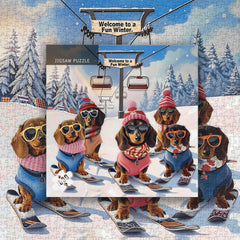 Dachshund Winter Show Jigsaw Puzzle 1000 Pieces