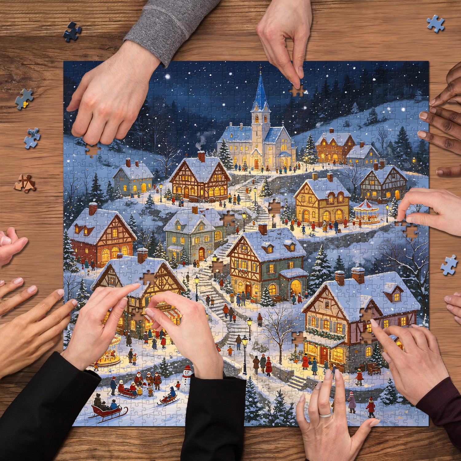 Christmas Snowy Village Jigsaw Puzzle 1000 Piece