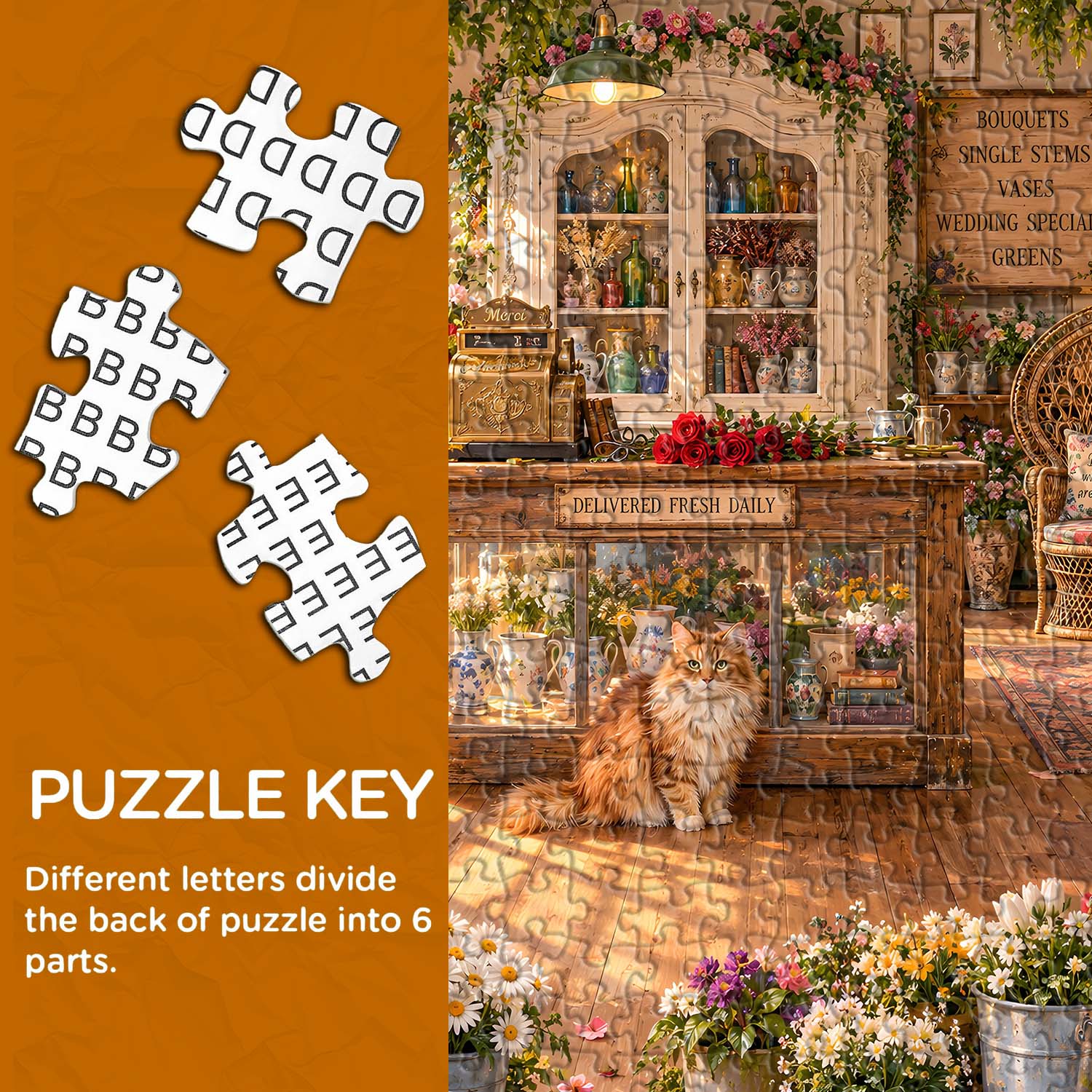 Retro Flower Cottage Jigsaw Puzzle 1000 Piece