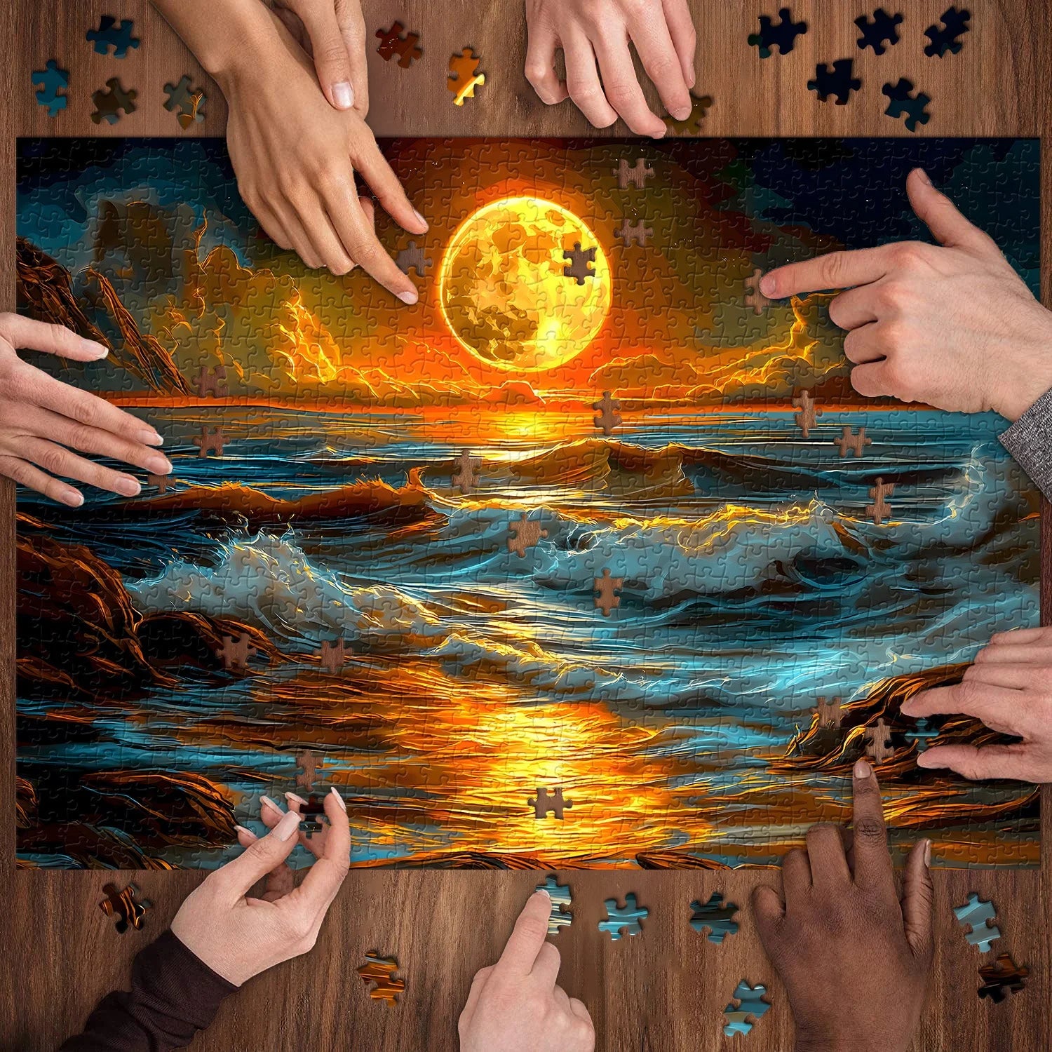 Moon Waves Jigsaw Puzzle 1000 Pieces