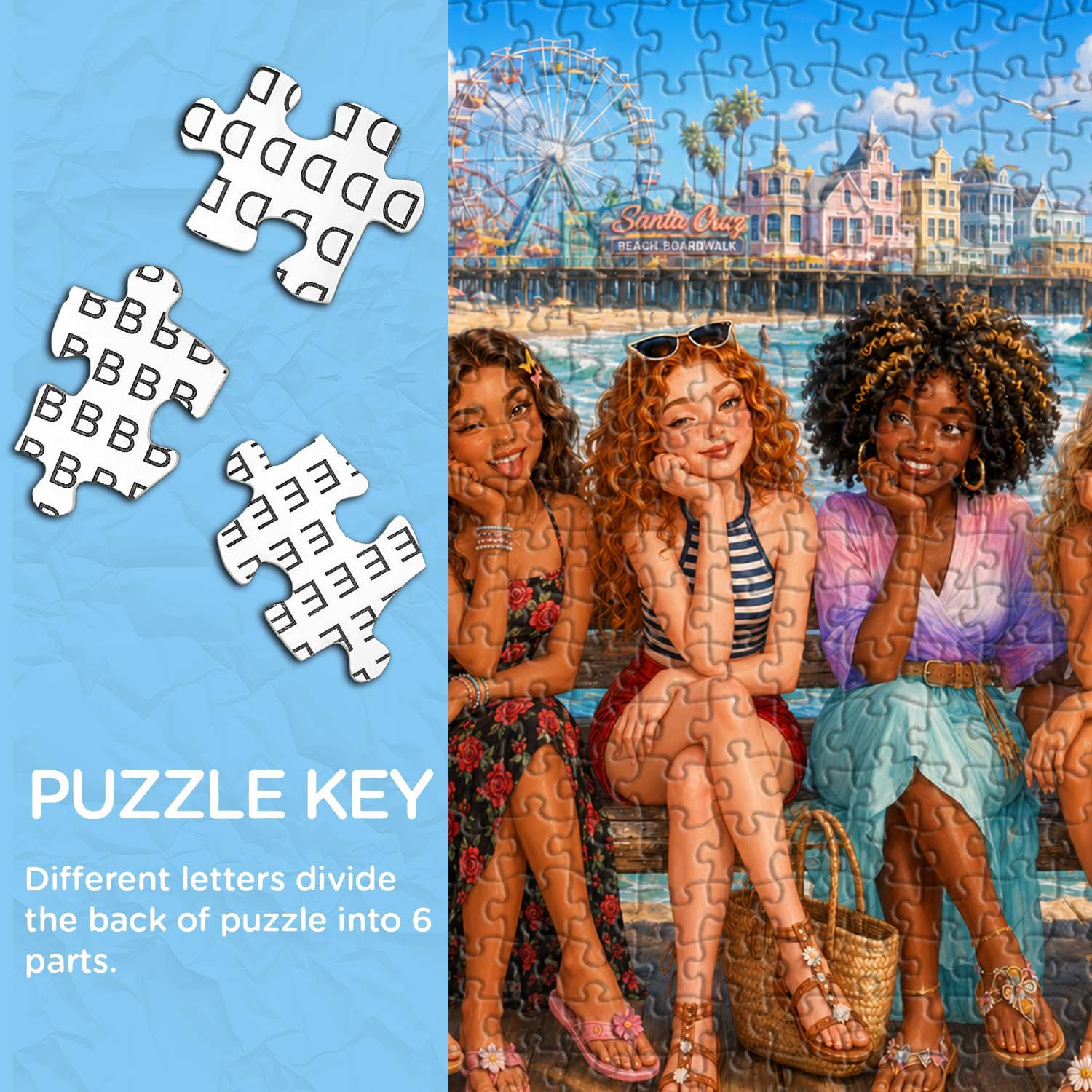 Girls' Coastal Getaway Jigsaw Puzzle 1000 Piece