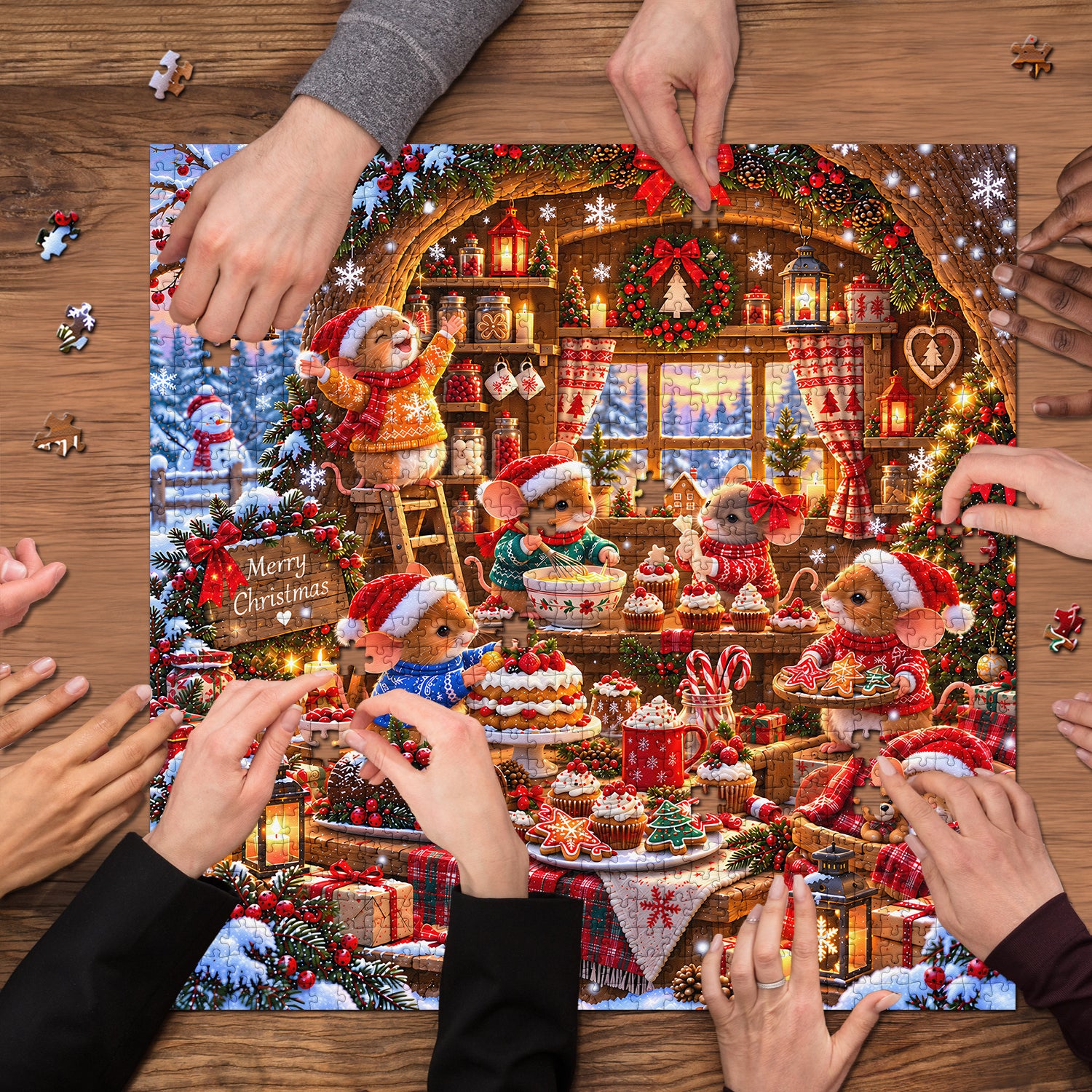 Christmas Mouse Bakery Jigsaw Puzzle 1000 Piece