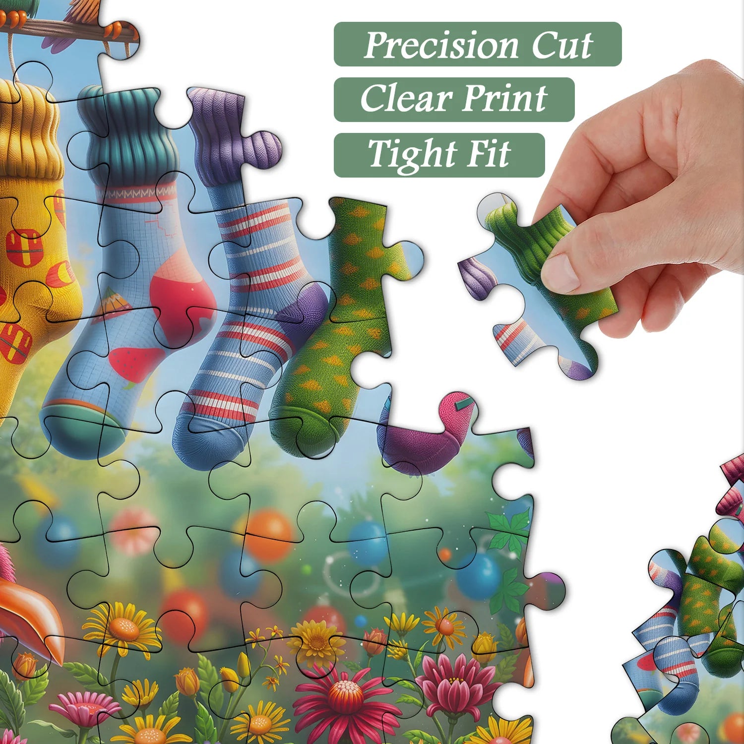 Rainbow Bird's Sock Party  Jigsaw Puzzle 1000 Pieces