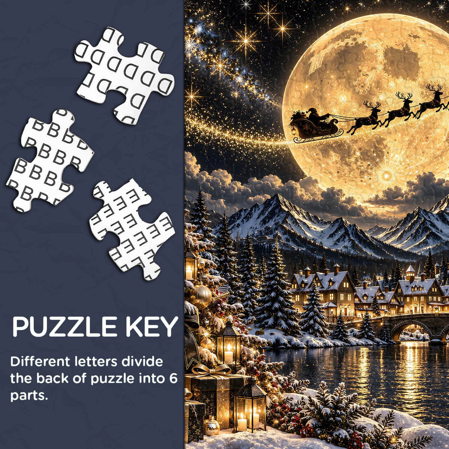 Moonlit Christmas Village Jigsaw Puzzle 1000 Piece