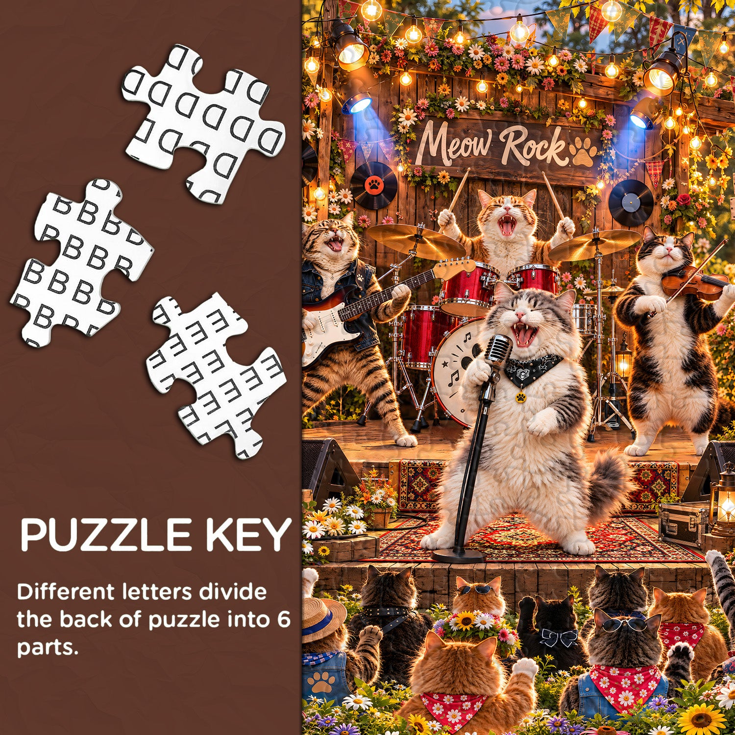 Garden Rock Cats Jigsaw Puzzle 1000 Pieces
