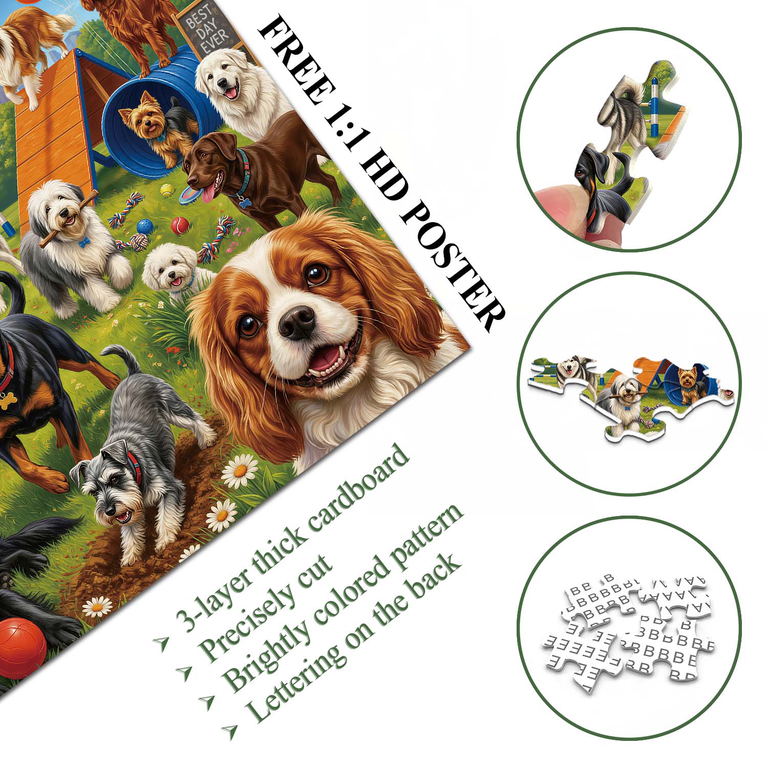 Playful Dogs Jigsaw Puzzle 1000 Pieces