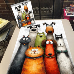 Puzzle d'art drôle d'animaux de compagnie 1000 pièces