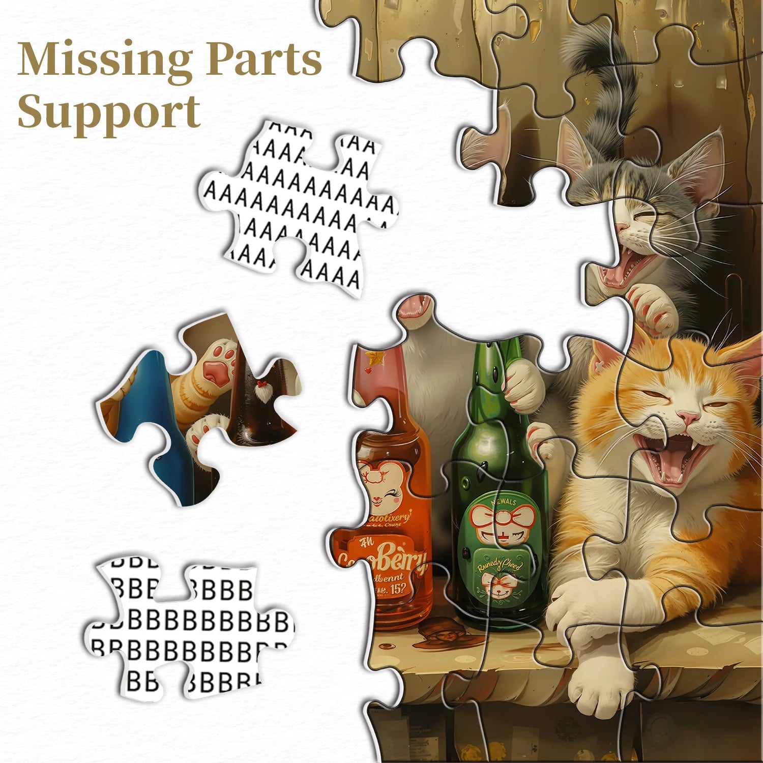 Happy Cat Wine Party Jigsaw Puzzles 1000 Pieces