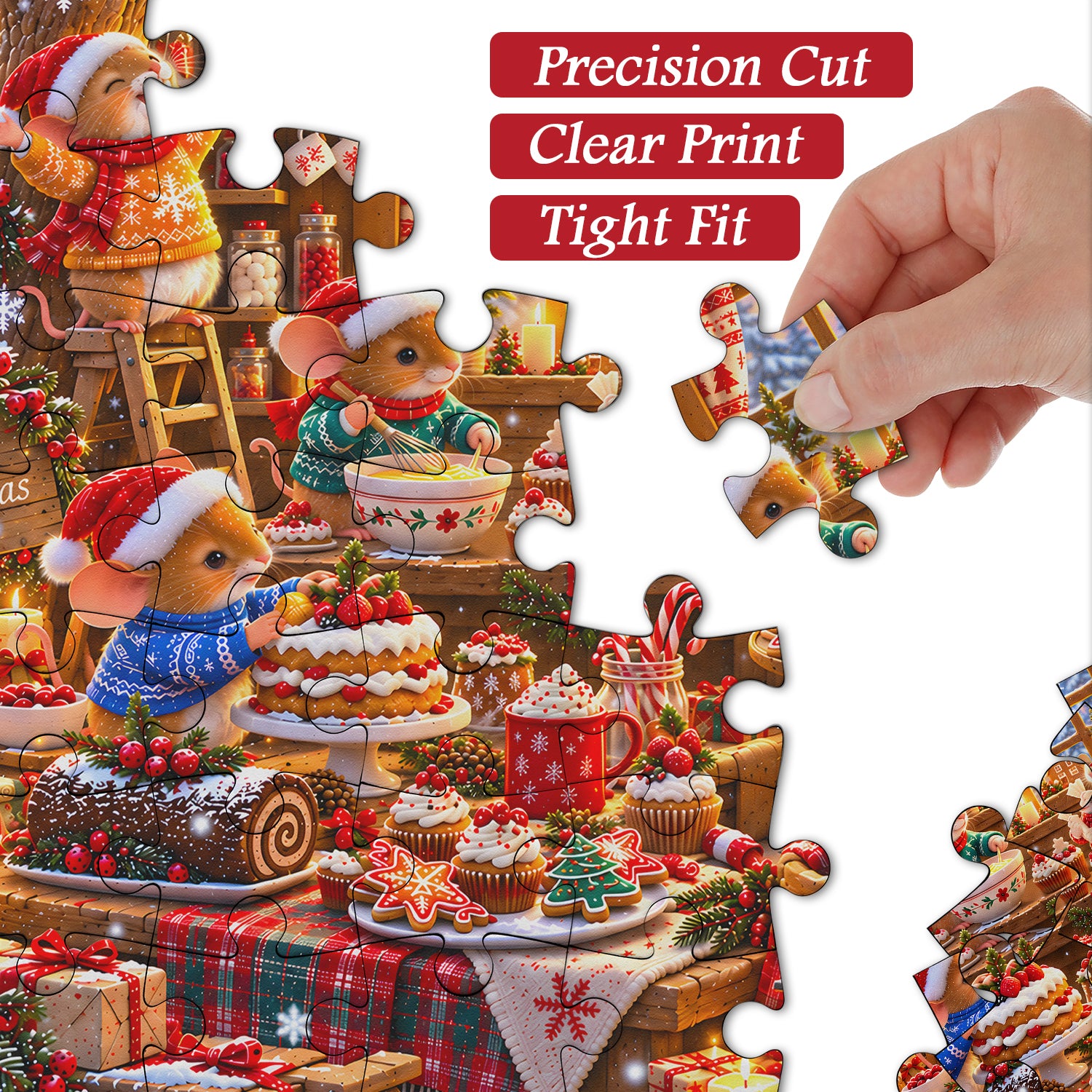 Christmas Mouse Bakery Jigsaw Puzzle 1000 Piece