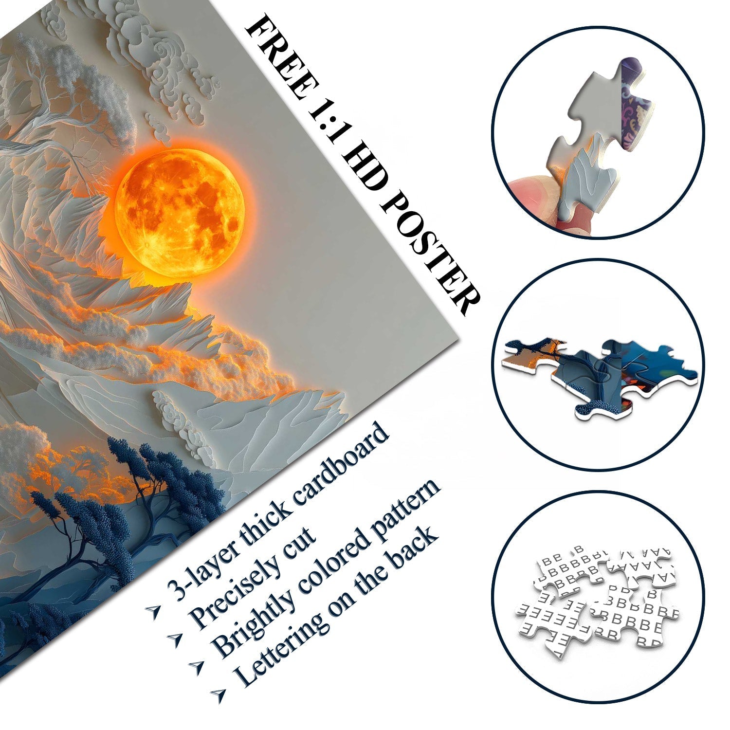 Moonlit Mountains Jigsaw Puzzle 1000 Pieces