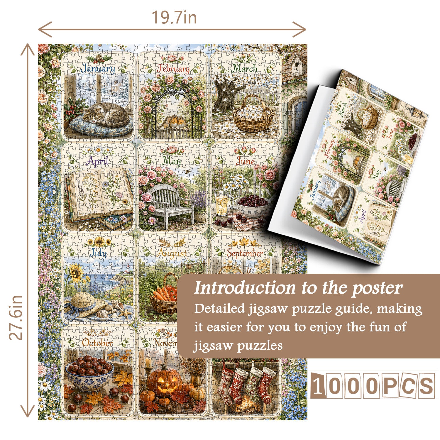 Rustic Months Jigsaw Puzzle 1000 Pieces