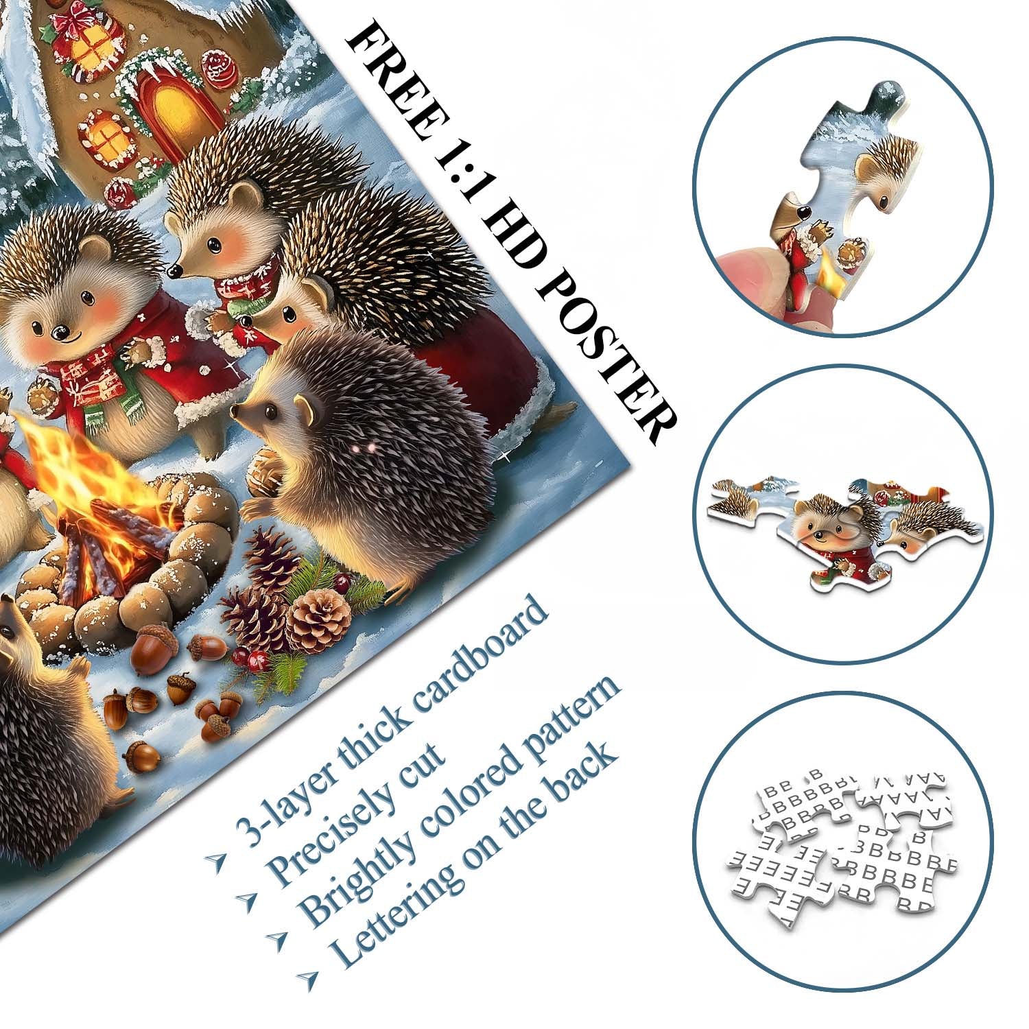 Hedgehog Village Christmas Eve Jigsaw Puzzle 1000 Pieces