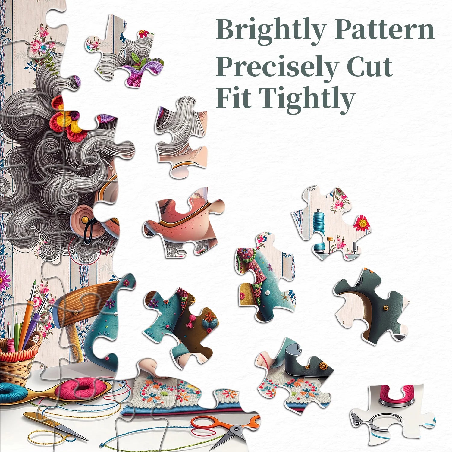 Sewing Grandma Jigsaw Puzzle 1000 Pieces