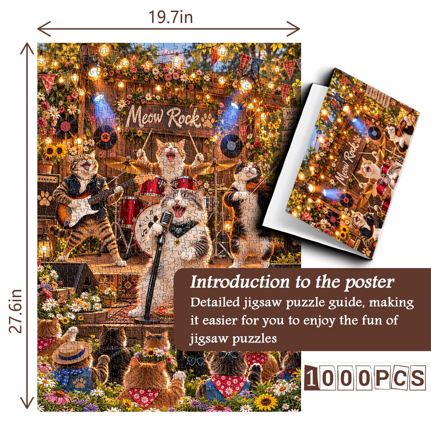 Garden Rock Cats Jigsaw Puzzle 1000 Pieces