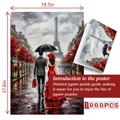 Parisian Rainy Romance Jigsaw Puzzle 1000 Piece