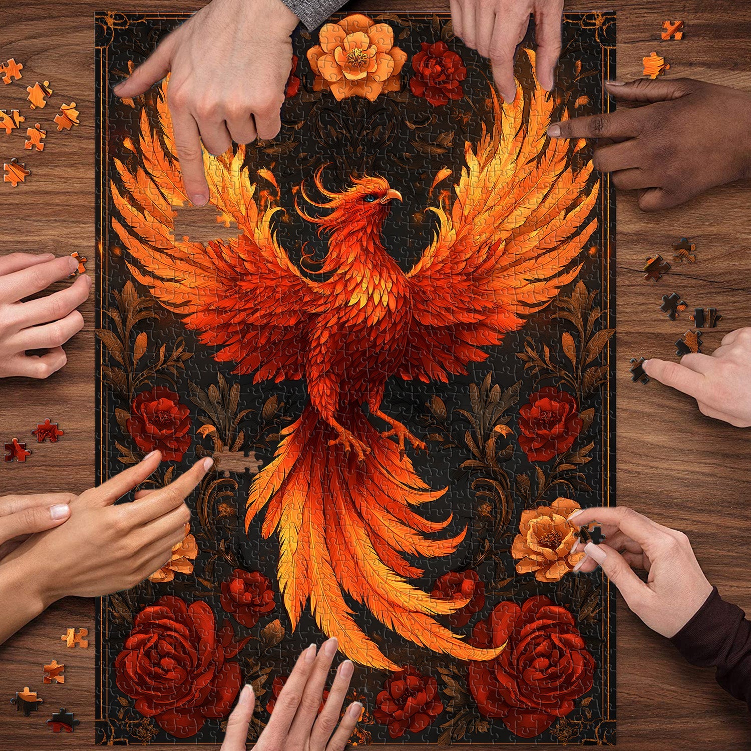 Floral Phoenix Jigsaw Puzzle 1000 Pieces