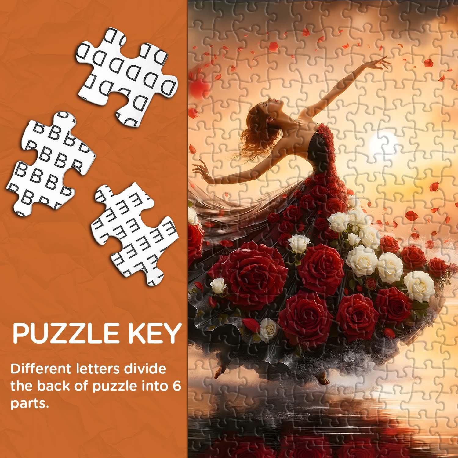 Sunset Rose Dancer Jigsaw Puzzle 1000 Pieces