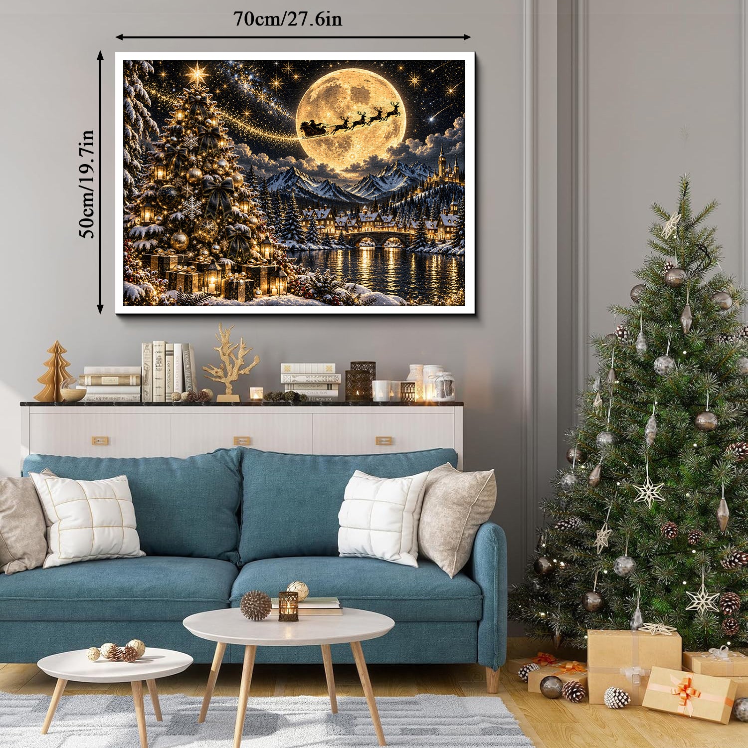 Moonlit Christmas Village Jigsaw Puzzle 1000 Piece