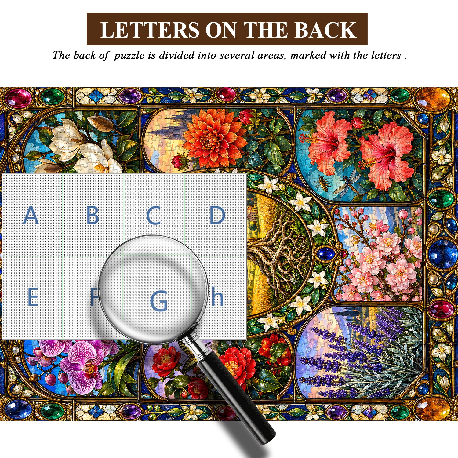 Stained Glass Bloom Jigsaw Puzzle 1000 Pieces