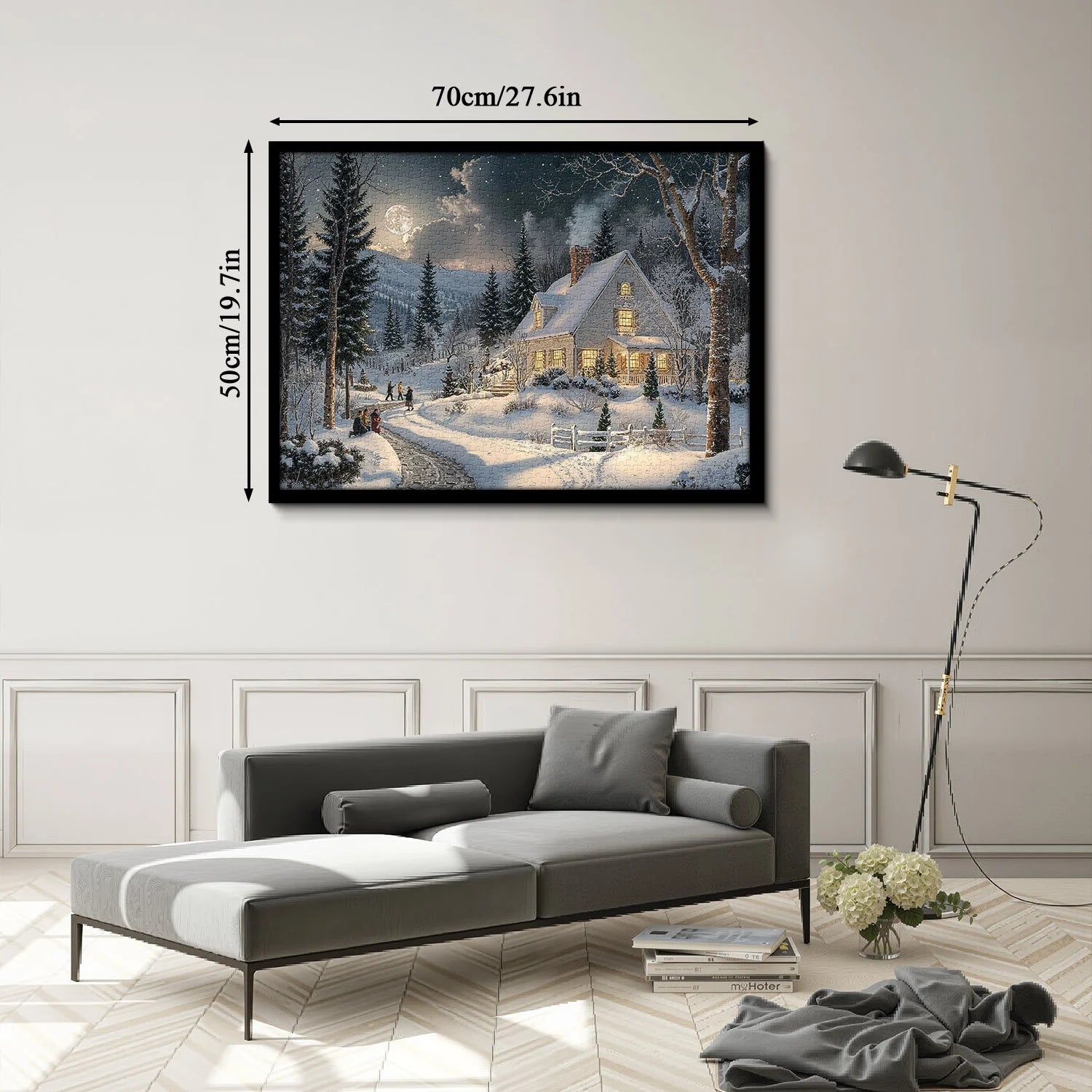 Moonlit Snowy Night Jigsaw Puzzle 1000 Pieces