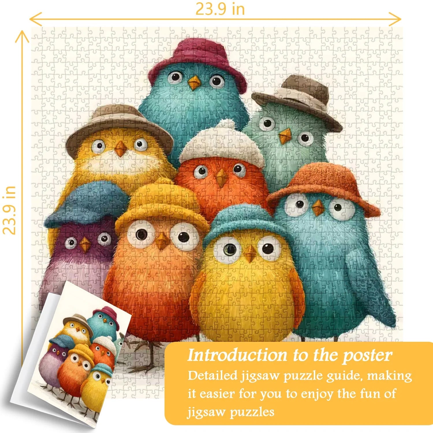 Funny Hat Birds Jigsaw Puzzle 1000 Pieces