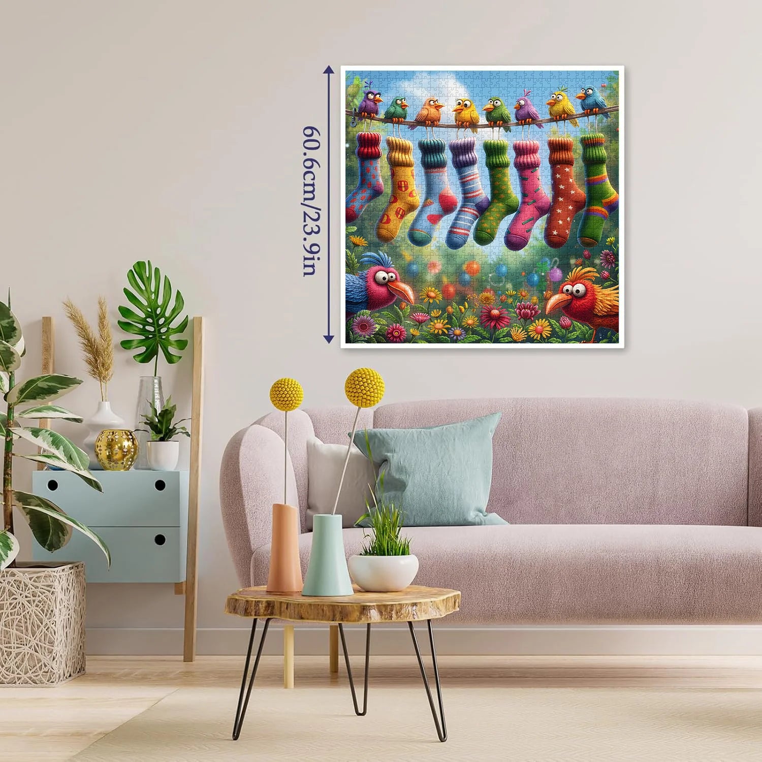 Rainbow Bird's Sock Party  Jigsaw Puzzle 1000 Pieces