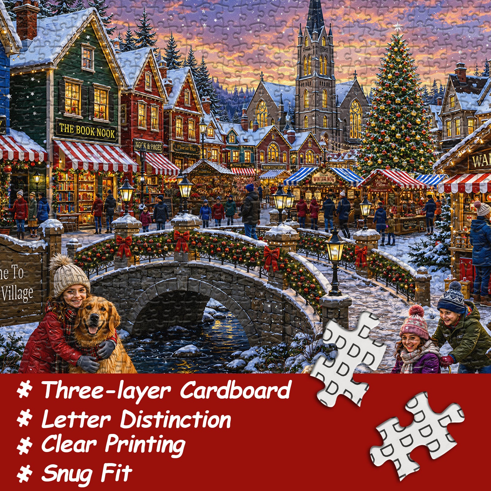 Warm Winter Village  Jigsaw Puzzle  1000 Piece